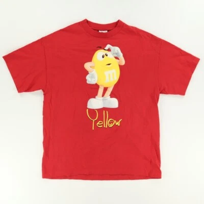 Camiseta masculina M&M's amarela sólida vermelha GG - Imagem 1 de 4