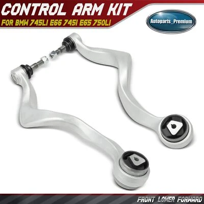 2x Braço de controle dianteiro inferior com junta esférica para BMW 745Li E66 745i E65 750Li - Imagem 1 de 4