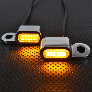 Chrome Universal Mini LED Turn Signal Blinker Light Indicator For Harley - Foto 1 di 9