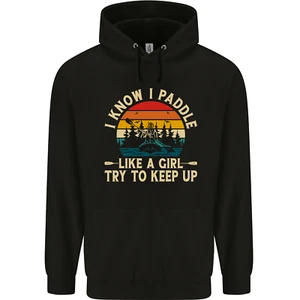 Paddle Like a Girl Funny Kayak Canoe Kayaking Childrens Kids Hoodie - Picture 1 of 3