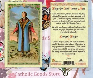 St. Saint Thomas More - Prayer for & Lawyer's Prayer - Laminated Holy Card - Picture 1 of 3
