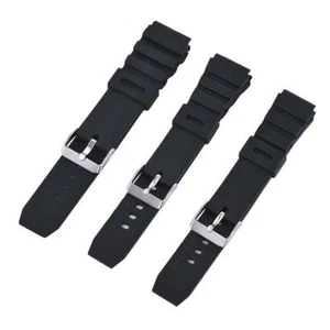 Men Silicone Rubber Black Waterproof Sport Wrist Watch Band Strap 18/20/22mm US - Picture 1 of 9