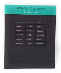 Gráfico magnético de madera de 4 x 5 in de conversión de unidad métrica para nevera - Imagen 1 de 3
