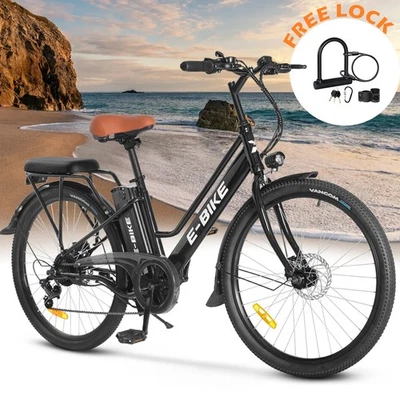 Electric Mountain Bike Peak 500W 48V 26"City Bike 40 Miles EBikes Adults Teens - Image 1 of 4