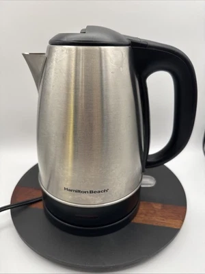 Hamilton Beach 1L Cordless Electric Kettle Tea Coffee Pot Brushed Stainless - Image 1 of 4