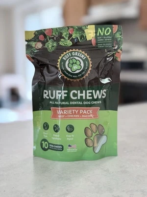 Ruff Greens Nutritional Dental Dog Chews 10 Count 4.14oz - Image 1 of 2