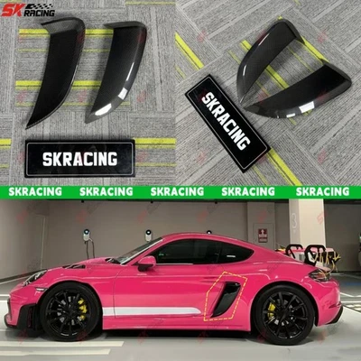 Ajuste para Porsche 718 982 Boxster Cayman 17-24 fibra de carbono GT4 acabamento de ventilação lateral - Imagem 1 de 4