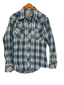 VTG Miller Shirt Mens 16/36 Blue Western Pearl Snap Button Up Cowboy - Picture 1 of 11