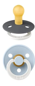 ๐ผ BIBS Pacifiers 2-Pack | Size 1 (0โ6M) | Iron/Baby Blue Night | Latex | New - Picture 1 of 3