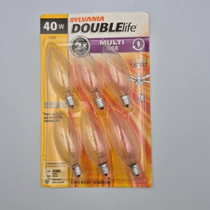 40 W VINTAGE Sylvania Double Life 6 Pack 40 WATT Chandelier B10 Bulbs Small Base - Picture 1 of 2