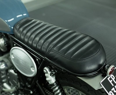 For Royal Enfield Interceptor 650cc Continental GT Black Pure Leather Dual Seat - Bild 1 von 4