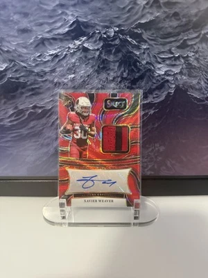 2024 Select - Rookie Signature Memorabilia Xavier Weaver Red Wave Prizm (RC) - Image 1 of 2
