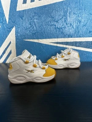 Baby Reebok Question Mid Yellow Toe Lakers GS Shoes Size 2 Sneakers - Image 1 of 4