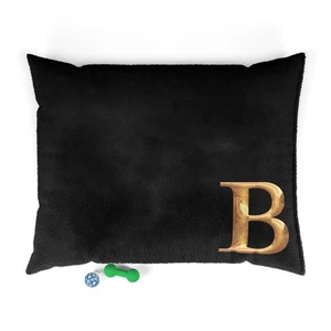 Personalisiertes Haustierbett mit goldenem Buchstabenmotiv Buchstabe B - Bild 1 von 10