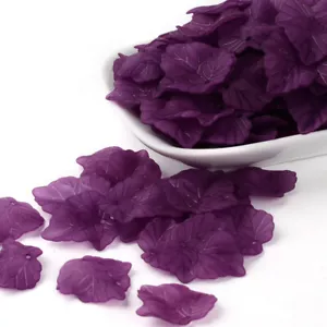 Purple Maple Leaf Charm Transparent Frosted Acrylic Pendant 24mm US Seller 1006 - Picture 1 of 3