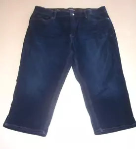 Women's Liz Claiborne Sara Crop Mid-Rise Stretch Blue Denim Capris 18 #3 - Picture 1 of 2