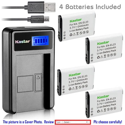 Cargador LCD de batería Kastar para cámara Nikon EN-EL23 MH-67P y Nikon Coolpix P610s Foto 1 de 4