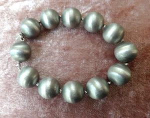 BRACCIALE VINTAGE VENDOME FIRMATO TONO ARGENTO SATINATO SPAZZOLATO SFERE E PERLINE? VETRO L@@K! - Foto 1 di 7