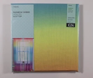 NEXT RAINBOW OMBRE VOILES SHEER SLOT TOP CURTAINS KIDS GIRLS 117X137CM 168X137CM - Picture 1 of 16
