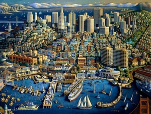 Jigsaw puzzle Explore America San Francisco Fisherman's Wharf Cal 1000 piece NEW - Picture 1 of 1
