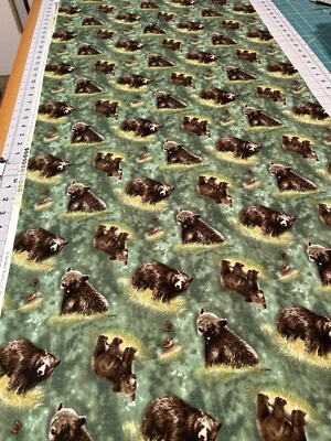 Tela verde Bears Nature Wildlife Birds 5/8 años Giordano Studios acolchado costura Foto 1 de 2