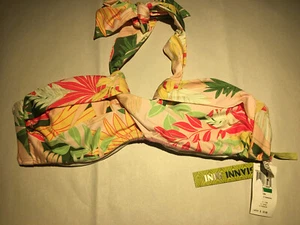 Nuevo con etiquetas Gianni Bini Talla Grande Rubor Palmas Cuello Bandeau Corbata Traje de baño Bikini Prenda para el torso - Imagen 1 de 4