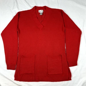 Vintage Bonnie Evans Women's S Red Silk, Lambs Wool, Angora Rabbit Hair Sweater - Picture 1 of 7