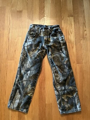 Wrangler Realtree  Hardwood Camo Hunting Jean Pants Youth 10R Made In USA - Image 1 of 4