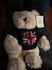 Vintage Harrods Toy Kingdom Teddy Bear British Flag Plush United Kingdom England