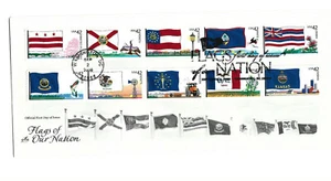 4283-92 Flags of our Nation: 2 Artcraft on one #10 FDC - Picture 1 of 1