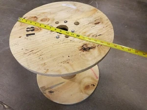 18" X 16 1/8 inch wood cable reel wooden wire spool holds 500 feet of 2/0 table - Picture 1 of 2