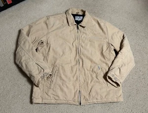 Carhartt WIP Corduroy Modular Zip Jacket Quilted Mens LARGE beige full zip - Picture 1 of 20