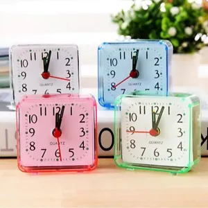 Silent Bedroom Bedside Office Square Quartz Home Room Decoration Alarm Clock - Picture 1 of 10