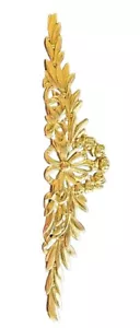 14 1/2” Vintage Solid Brass furniture Bow & Rose Furniture Adornment - Picture 1 of 5