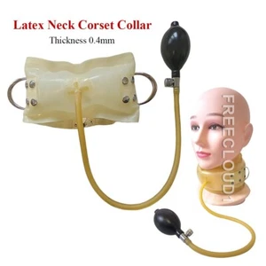 Collare costrittivo collo in lattice manuale gonfiabile in gomma per fetish BDSM - Foto 1 di 3