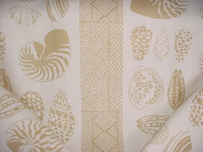 6-7/8Y Lee Jofa 2007101 Costa Rei Sand Seashell Printed Linen Upholstery Fabric - Image 1 of 4