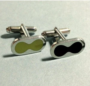 Vintage ACME Studio "Hourglass" Enamel Cufflinks by Designer KARIM RASHID - NEW - Picture 1 of 1