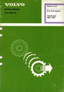 * Volvo 740 760 B19 B23 Engine Workshop Manual TP30695/1 1984 Reprint - Picture 1 of 12