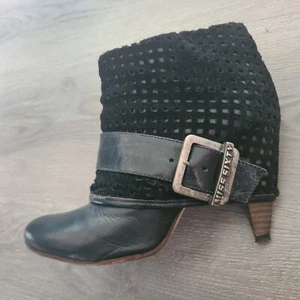 Miss Sixty Womens Leather High Heel Ankle Boots Booties Size 38 Black - Picture 1 of 8