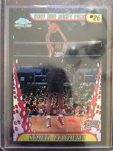 2001-02 Topps Chrome Rookie RC Black Border Refractor 22/50 Samuel Dalembert