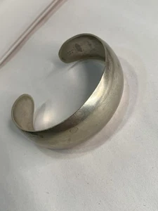 Vintage Sterling Silver FFI Mexico Smooth Cuff Bracelet 1''w 27.2gr - Picture 1 of 13