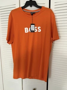 Hugo Boss Men's T-Shirt RN Regular Fit Orange Short Sleeve T-Shirt US XL IT 54 - Picture 1 of 5