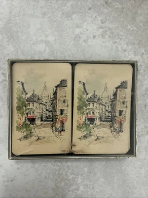 Vintage Hallmark Paris Scenes Playing Cards Dual Deck Bridge W/case - Pre-1970 - Image 1 of 2