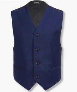 Calvin Klein Big Boys Blue Brilliant Wool Blend V-Neck Suit Best XL - Picture 1 of 4