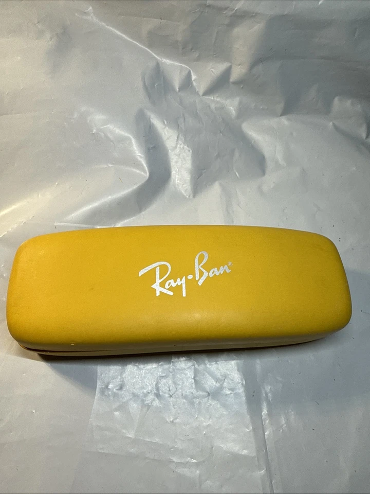 Gafas de sol o gafas Ray-Ban estuche rígido amarillo/forro interior rojo Foto 1 de 2