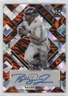 2022 Leaf Metal Draft Tiger Crystals /5 Bailey Zappe #BA-BZ1 Rookie Auto RC - Image 1 of 2