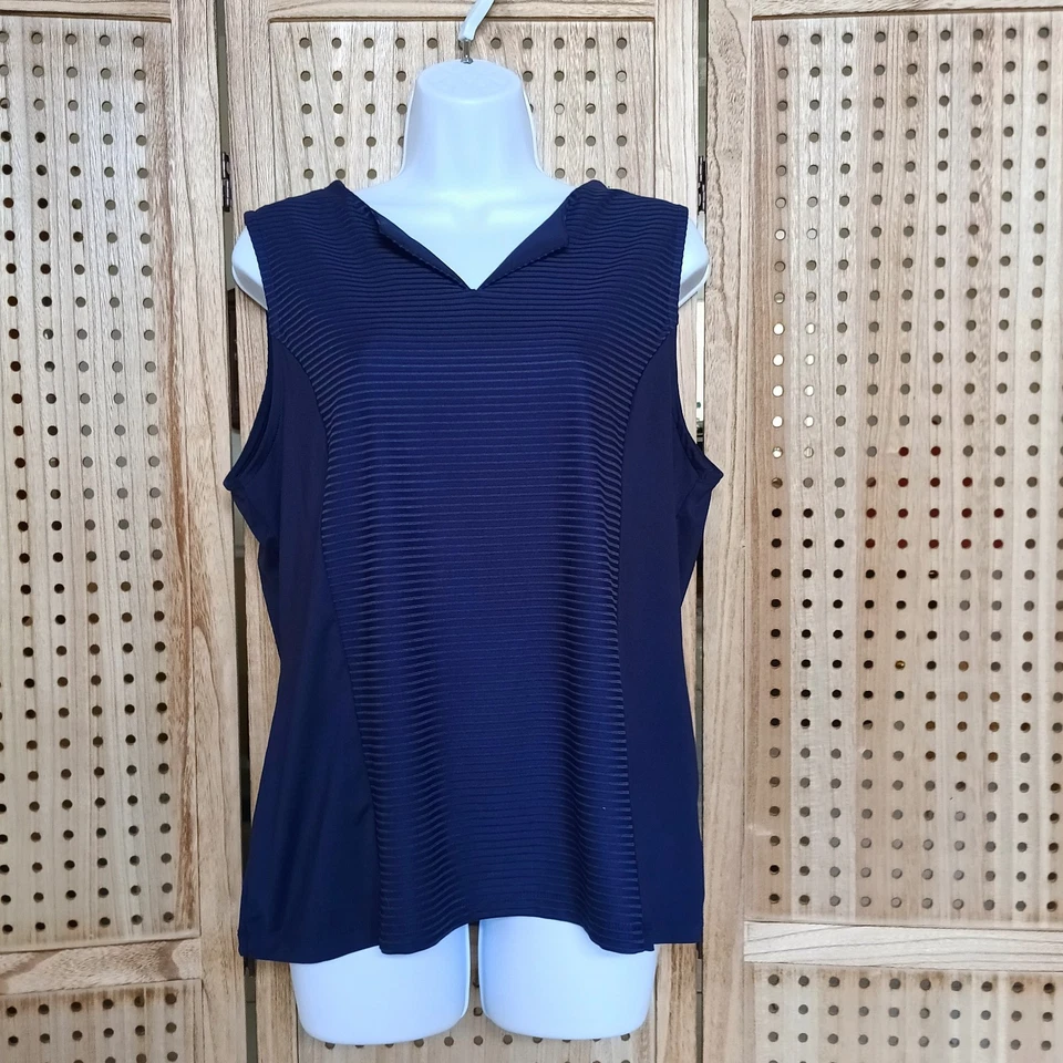 Camiseta sin mangas acanalada Coral Bay Energy para mujer talla L azul marino Foto 1 de 4