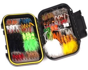 64PCS Fly Fishing Flies Assortment Kit for Trout Bass, Dry/Wet Flys Fishing L... - Picture 1 of 7