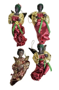 Vintage SANDY DOLLS 7" African Angel Christmas Kwanzaa Holiday Tree Ornaments KC - Picture 1 of 9