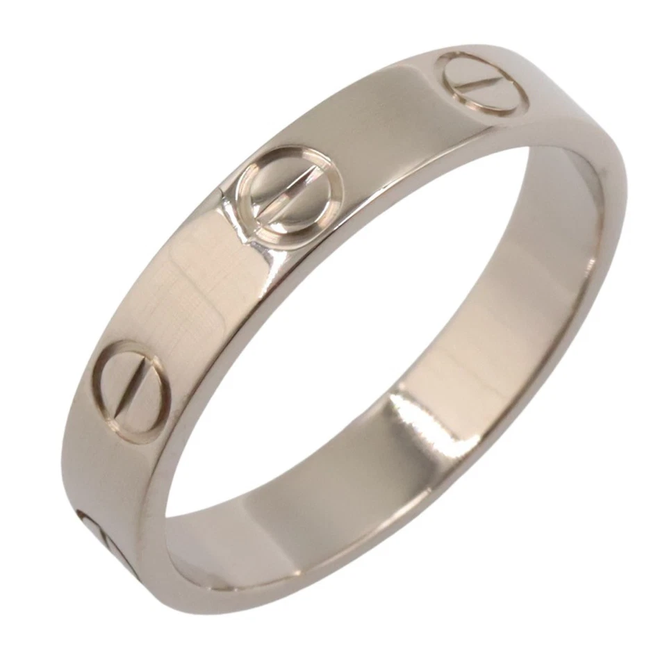 CARTIER Mini Love Ring 18KWG White Gold Used unisex US size 5.5 #51 - Image 1 of 4